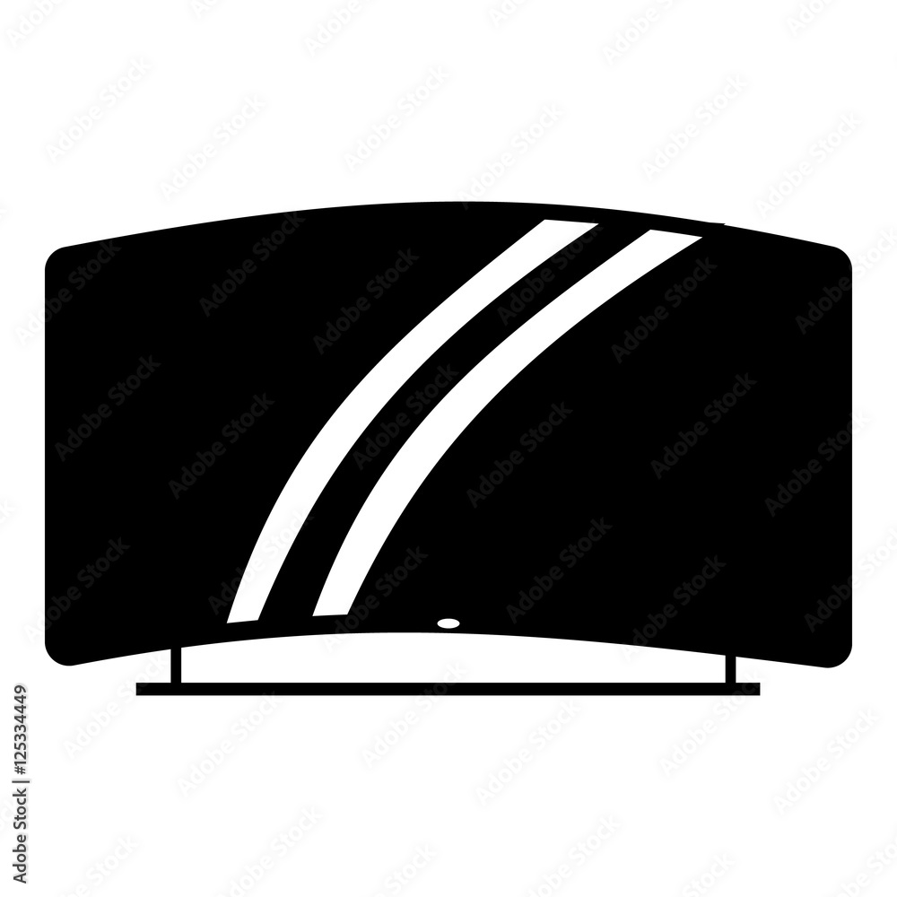 Curved TV icon. Simple illustration of curved TV vector icon for web Curved TV icon. Simple illustration of curved TV vector icon for web
