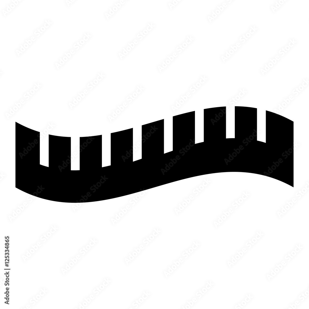 Fototapeta premium Measuring striped tape icon. Simple illustration of measuring striped tape vector icon for web