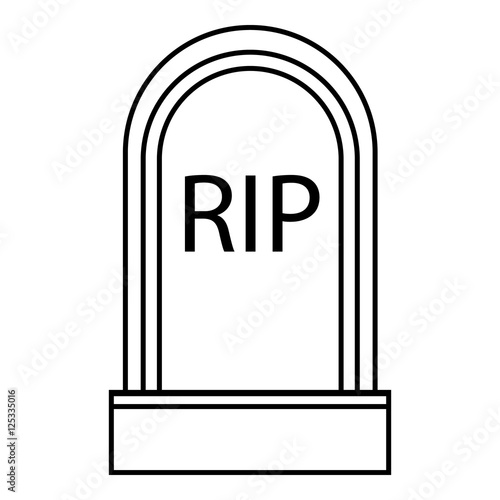 Grave RIP icon. Outline illustration of grave RIP vector icon for web