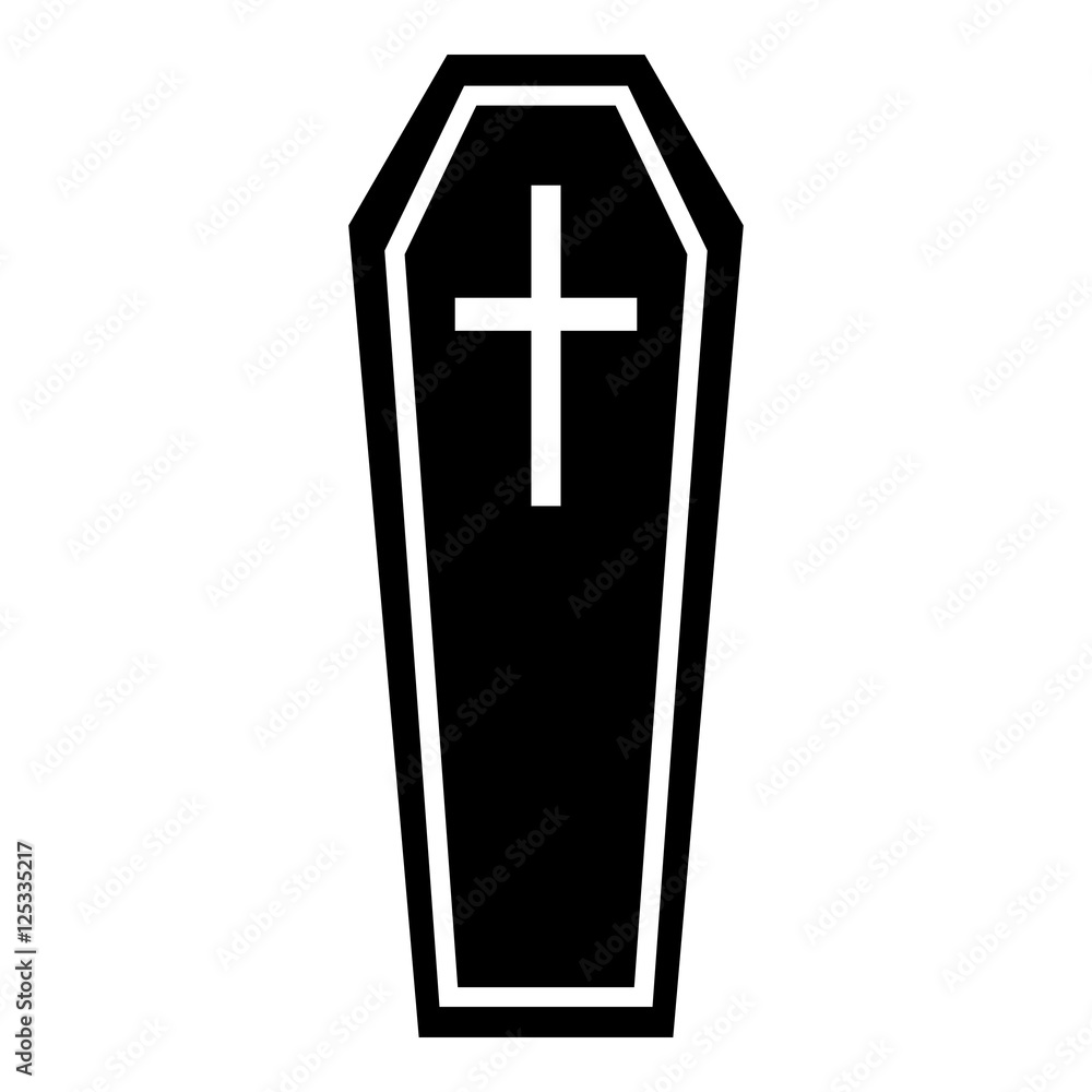 Coffin icon. Simple illustration of coffin vector icon for web Coffin icon. Simple illustration of coffin vector icon for web