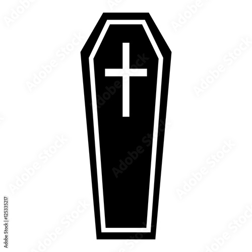 Coffin icon. Simple illustration of coffin vector icon for web