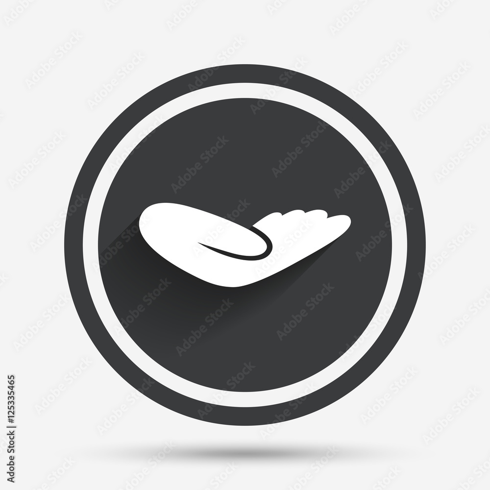 Obraz premium Donation hand sign icon. Charity or endowment.