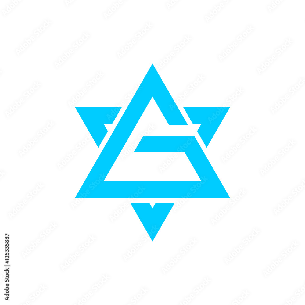 Abstract G Star Of David - Vector Logo Icon Stock Vector | Adobe Stock