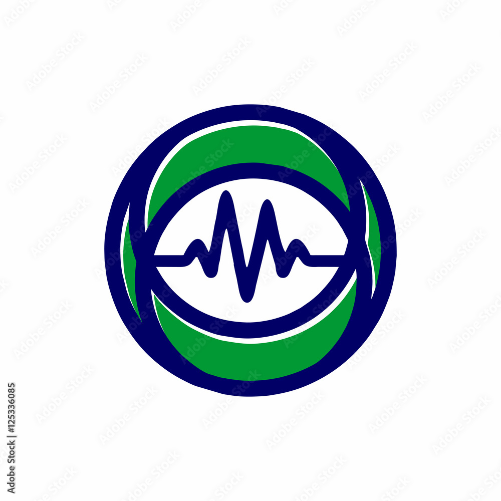 Fototapeta premium Abstract Medical Cardiogram - Vector Logo Icon