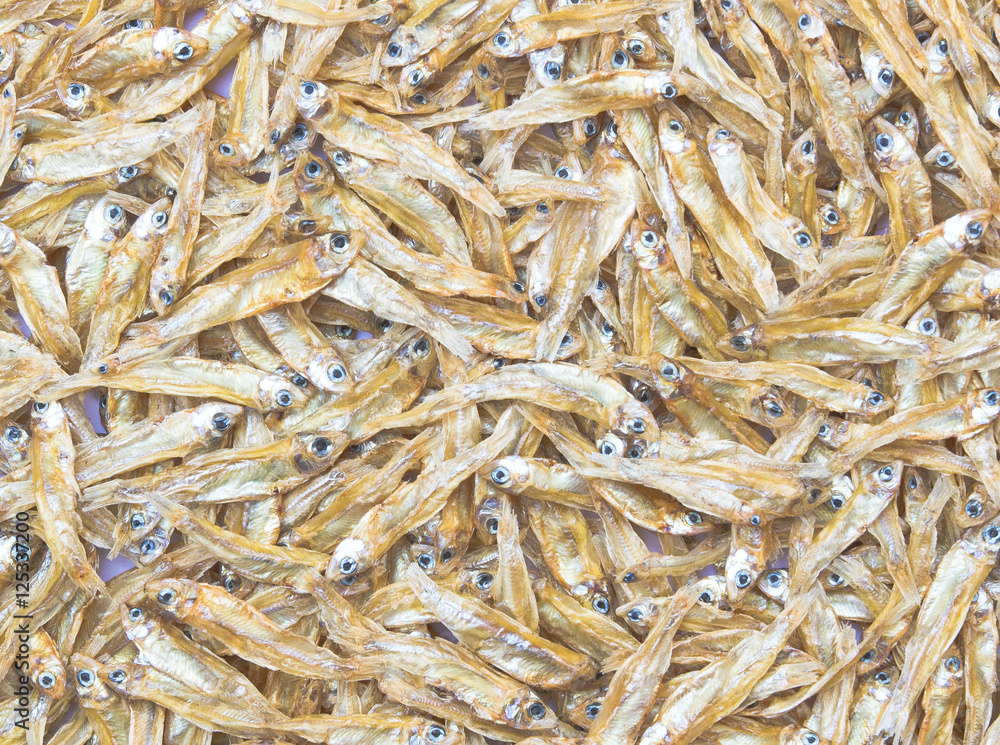 Closeup shot group of small dried fish. Closeup shot group of small dried fish.