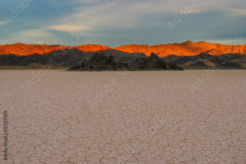 Sunset at Racetrack Playa in Death Valley National Park  California