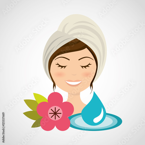 natural spa center icons vector illustration design