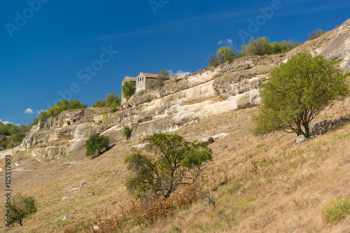 Cupations the southern slopes of the plateau and the medieval Karaite kenesa of the city-fortress Chufut-Kale. Bakhchysaray, Crimea