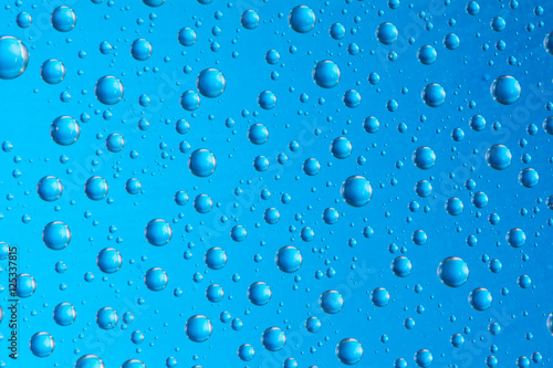 drop of water on blue background