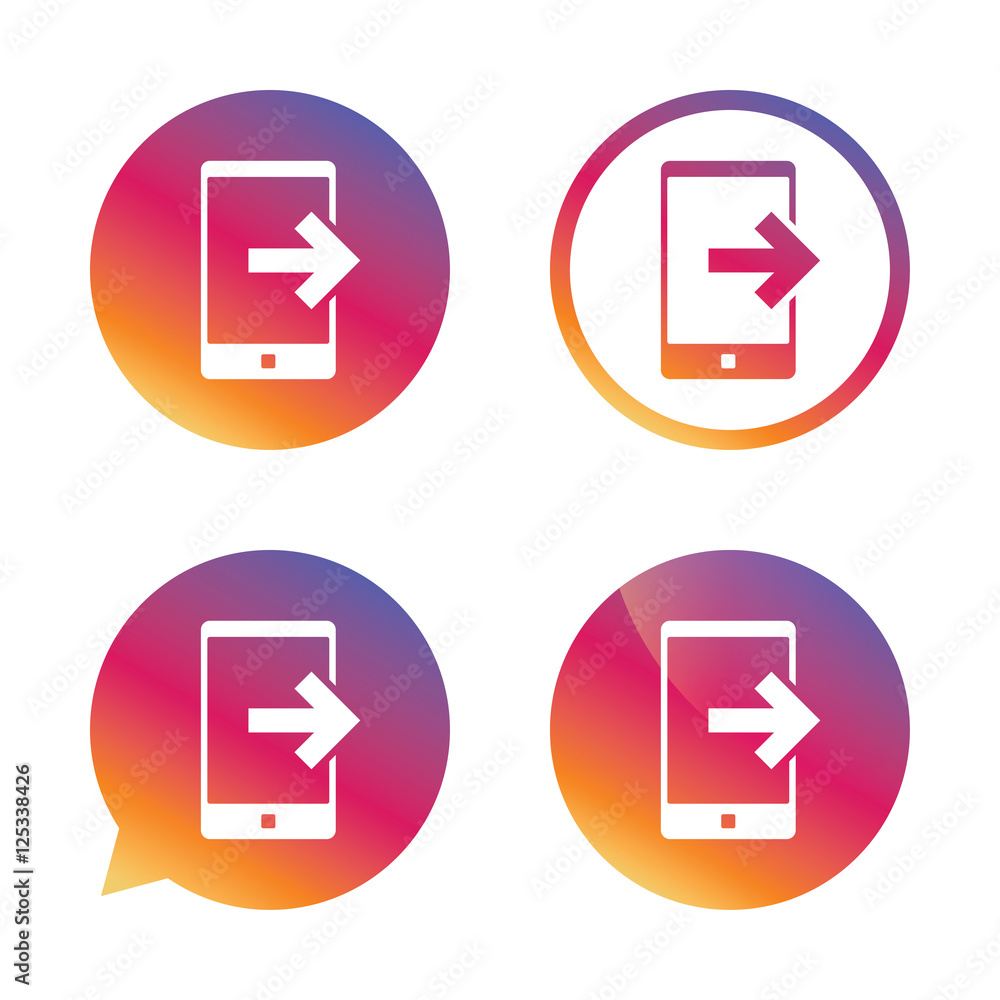 Outcoming call sign icon. Smartphone symbol. Outcoming call sign icon. Smartphone symbol.
