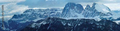 Winter Dolomite mountain panorama © wildman