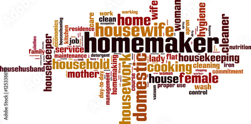 Homemaker word cloud concept. Vector illustration