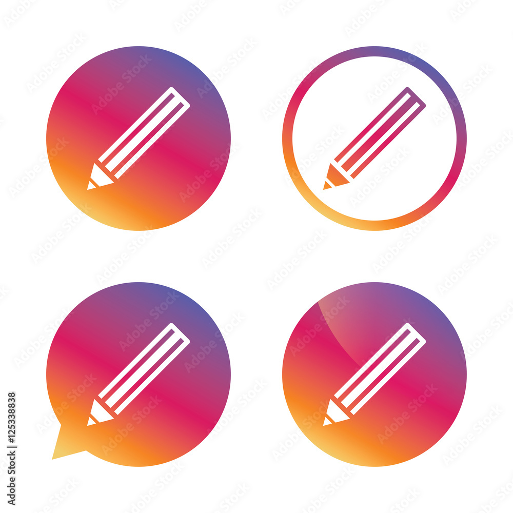 Pencil sign icon. Edit content button. Pencil sign icon. Edit content button.