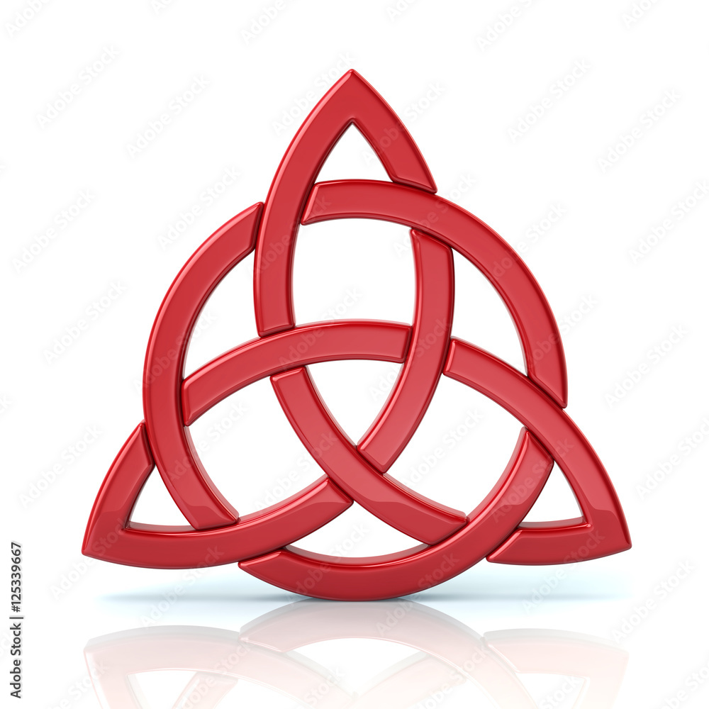 3d illustration of red celtic trinity knot 3d illustration of red celtic trinity knot