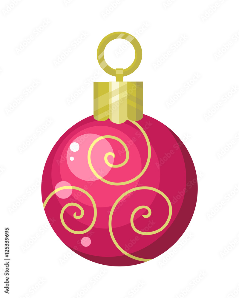 Christmas Tree Toy Flat Style Vector Illustration Christmas Tree Toy Flat Style Vector Illustration