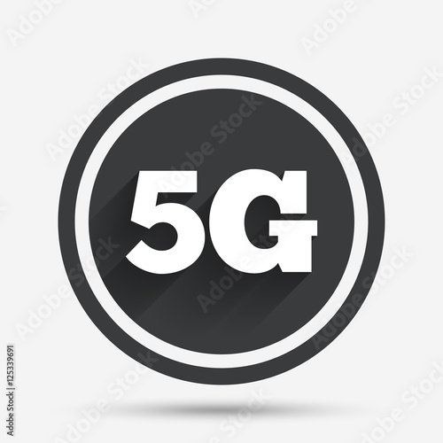 5G sign. Mobile telecommunications technology.