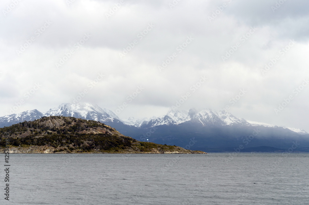 The Beagle channel in the national Park of Tierra del Fuego.