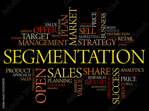 Segmentation word cloud collage, business concept background