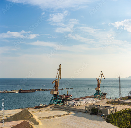 Cargo sea port of Yalta. Crimea, Russia © garmashevanatali