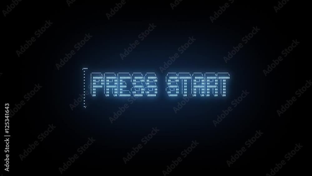 ASCII Text Reveal PRESS START Digital Blue ASCII Text Reveal PRESS START Digital Blue