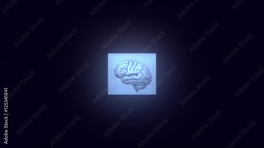 DIGITAL BRAIN HUD HOLOGRAM SCREEN BLUE DIGITAL BRAIN HUD HOLOGRAM SCREEN BLUE