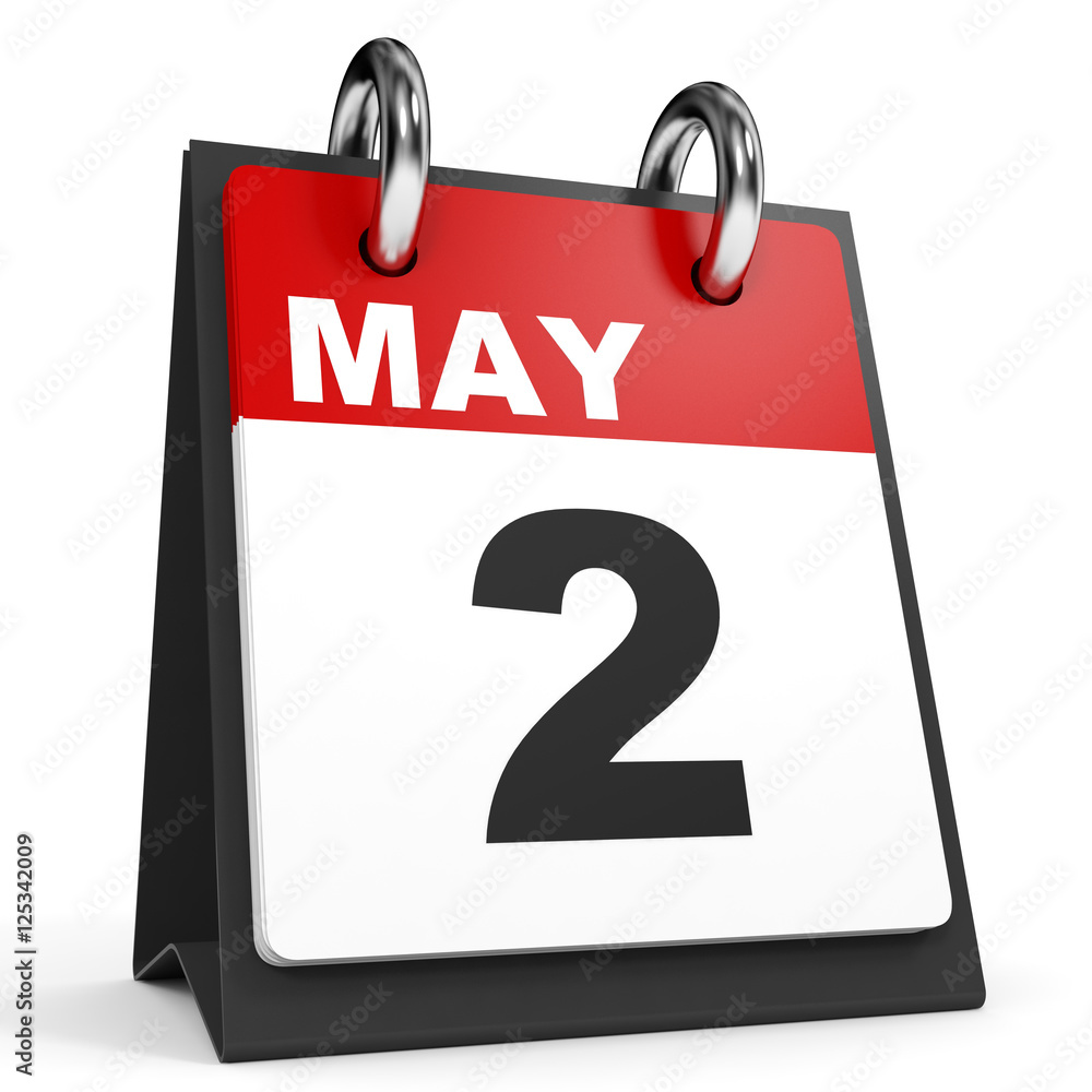 May 2. Calendar on white background. May 2. Calendar on white background.