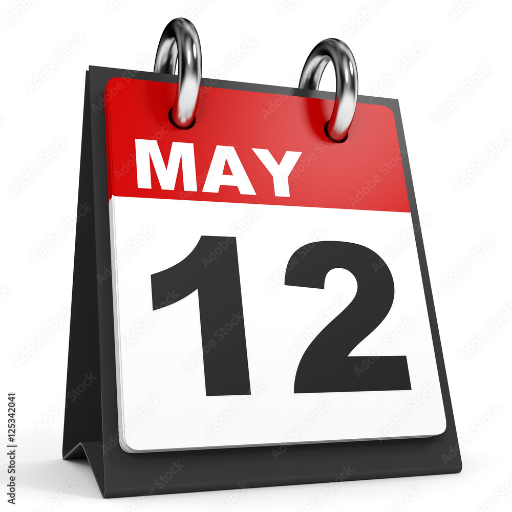 May 12. Calendar on white background. May 12. Calendar on white background.