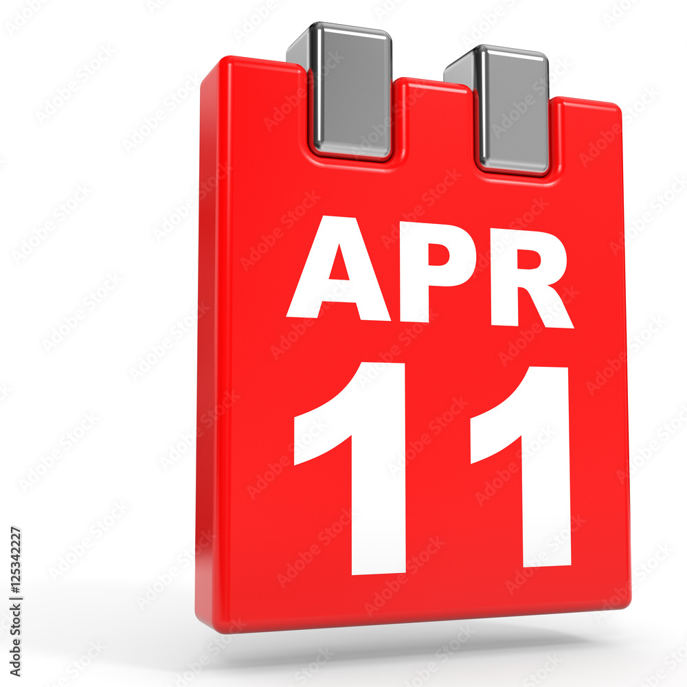 April 11. Calendar on white background. April 11. Calendar on white background.