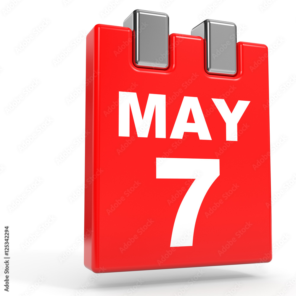 May 7. Calendar on white background. Stock Illustration Adobe Stock
