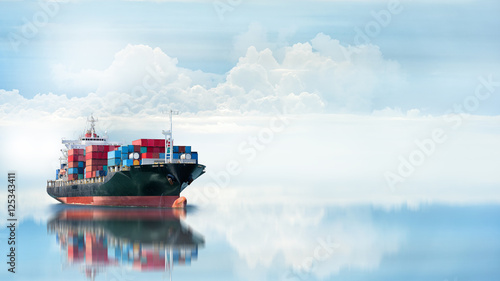 Logistics and transportation of International Container Cargo ship in the ocean, Freight Transportation, Shipping