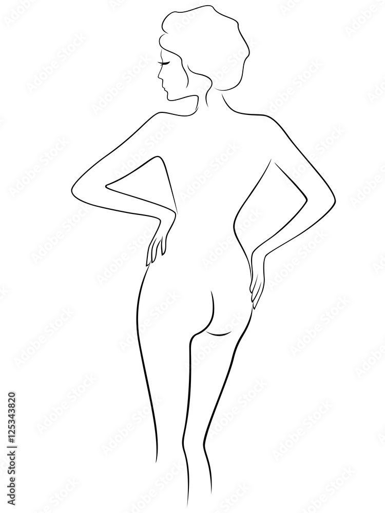 Abstract graceful female with view from the back Abstract graceful female with view from the back