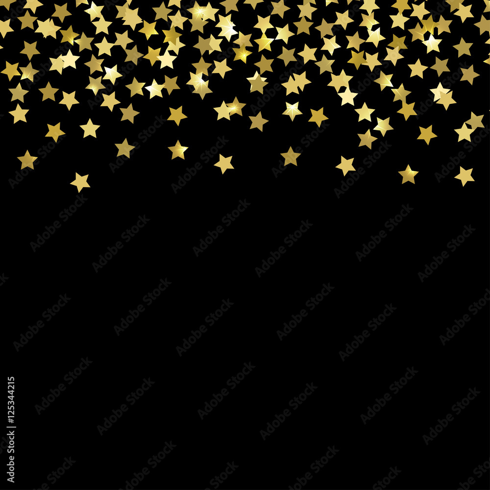 Golden confetti in the shape of stars. Golden confetti in the shape of stars.