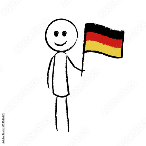 Person mit Flagge Deutschland