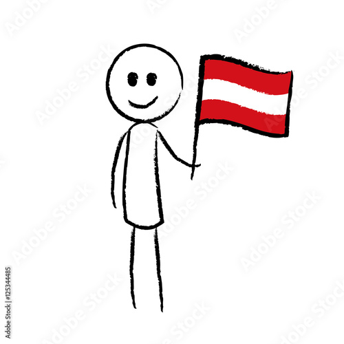 Person mit Flagge Österreich