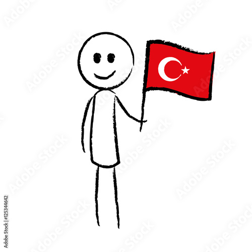Person mit Flagge Türkei