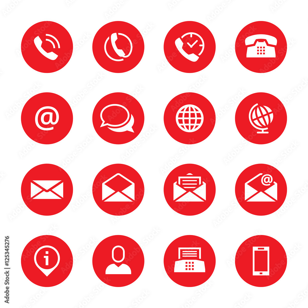 Contact icons buttons set Contact icons buttons set