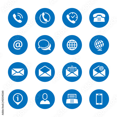 Contact icons buttons set