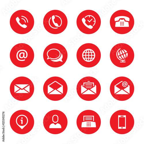 Contact icons buttons set