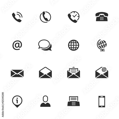 Contact icons buttons set