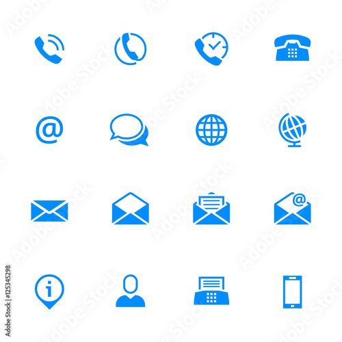 Contact icons buttons set