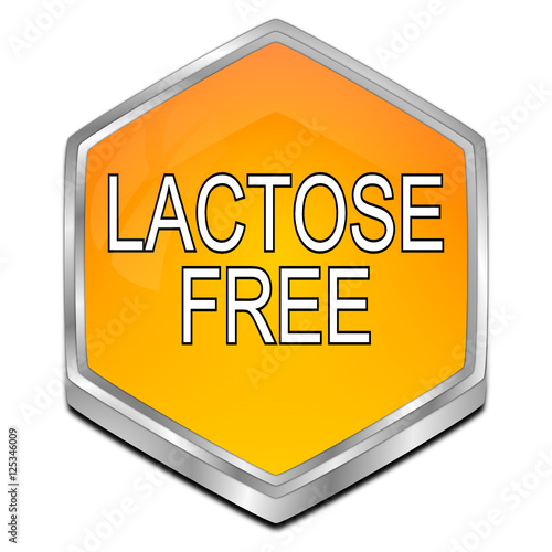 Lactose free Button - 3D illustration