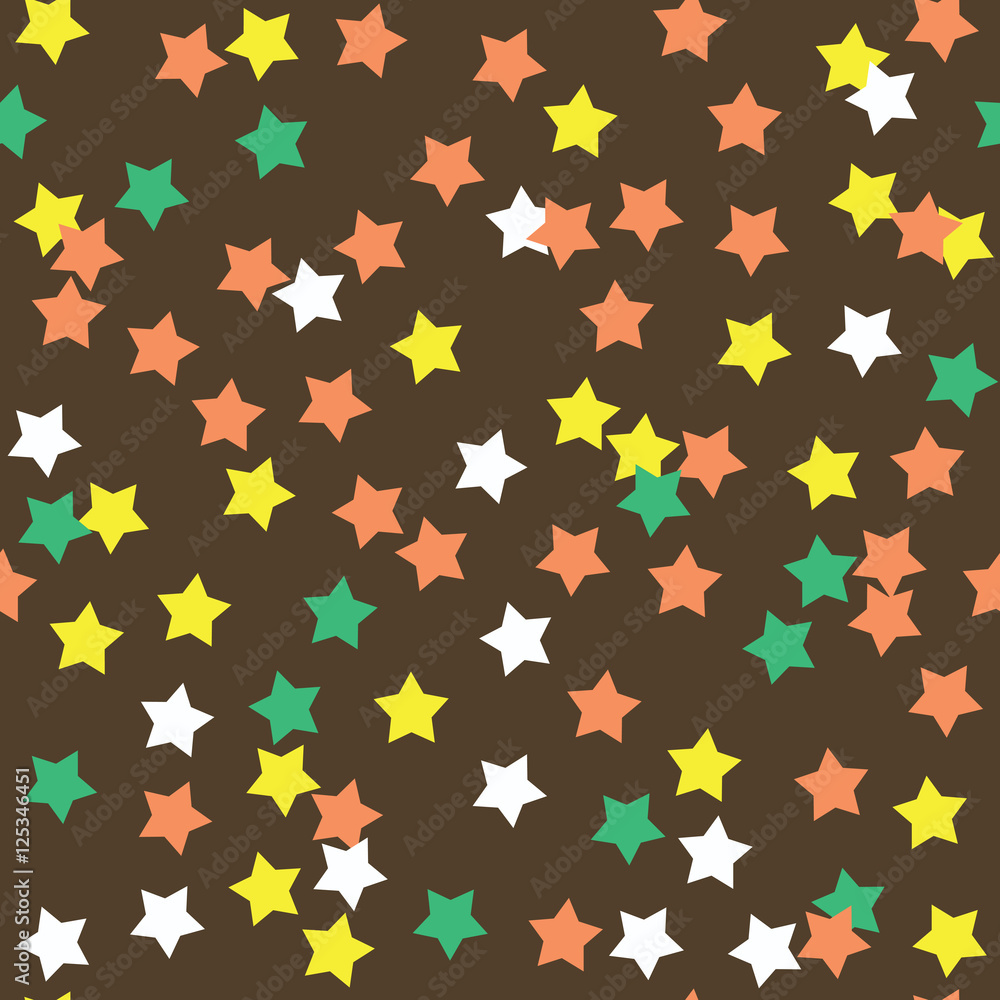 Donut glaze seamless pattern. Cream texture with sprinkle topping of colorful stars on chocolate background. Food bakery decoration. Vector eps8 illustration. Donut glaze seamless pattern. Cream texture with sprinkle topping of colorful stars on chocolate background. Food bakery decoration. Vector eps8 illustration.