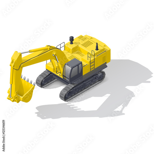 Modern quarry tracked excavator icon