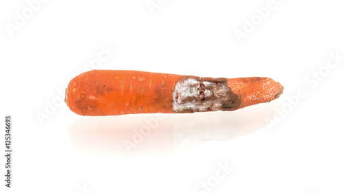 Valokuva Rotten carrot isolated on white background
