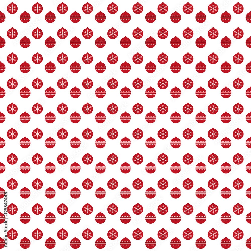 red christmas balls seamless pattern