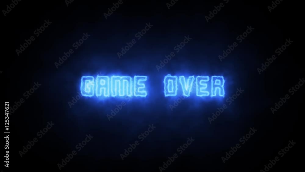 Game Over in electric blue energy Game Over in electric blue energy