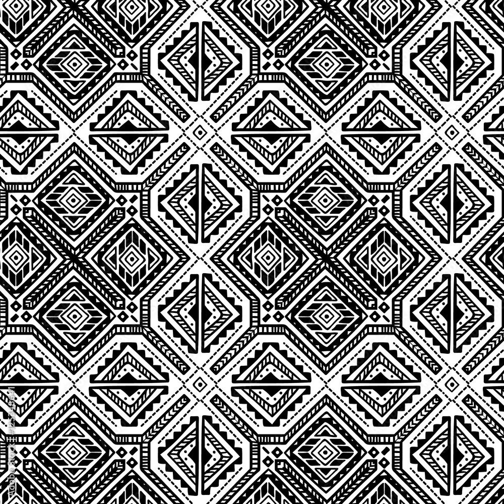 Hand Drawn Ethnic Seamless Pattern Hand Drawn Ethnic Seamless Pattern