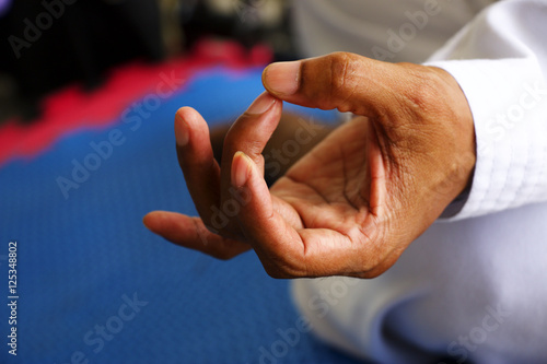 Closed up finger for meditation