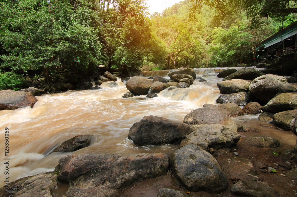 A beautiful view of Nang Rong Waterfall at Nakhon Nayok province in Thailand. is a beautiful location and very popular for photographers and tourists. Traveling and recreation Concept. A beautiful view of Nang Rong Waterfall at Nakhon Nayok province in Thailand. is a beautiful location and very popular for photographers and tourists. Traveling and recreation Concept.