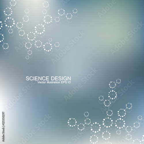 Structure molecule of DNA and neurons. Structural atom. Chemical compounds. Medicine, science, technology concept. Geometric abstract background. Vector illustration for your design.